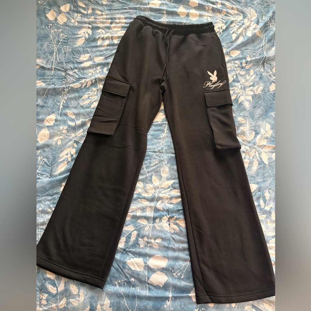 PLAYBOY Black sweatpants with Logo Tag